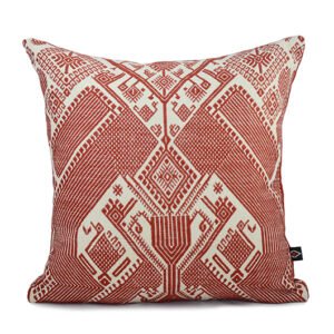 Bird Pillowcase Brick Red